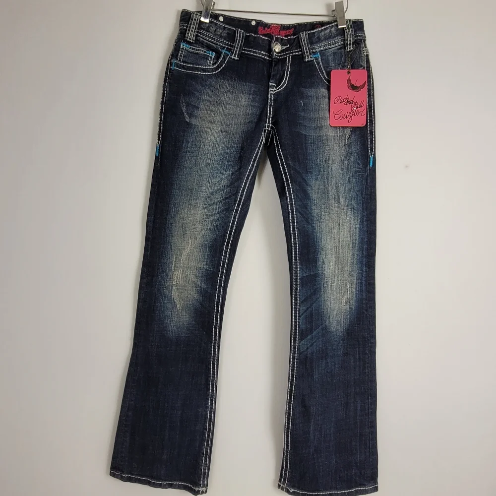 Nwt Rock And Roll Cowgirl Low Rise Bootcut Jeans Size 27 × 32